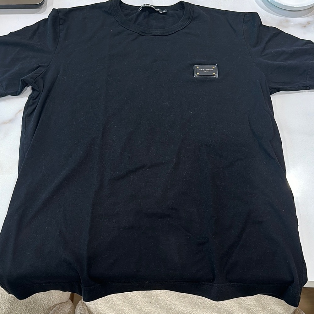 Dolce & Gabbana Black Crew Neck Short Sleeve Tee
